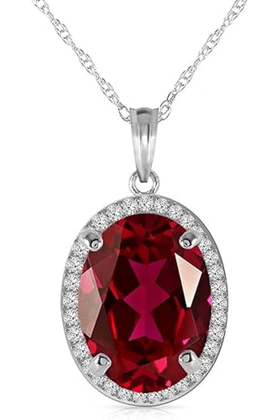 3 Carat Natural Certifed 925 Sterling Silver Red Ruby Gemstone Pendant Woman Gift