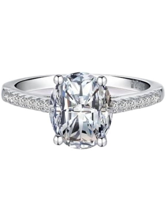 3 Carat Oval Cut Moissanite Ring for Women Lab Diamond Wedding Rings Moissanite Engagement Rings S925 Sterling Silver Moissanite Women's Diamond Anniversary Ring