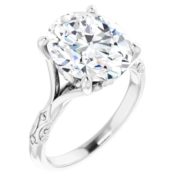 3 Carat Oval Lab Grown Diamond Engagement Ring