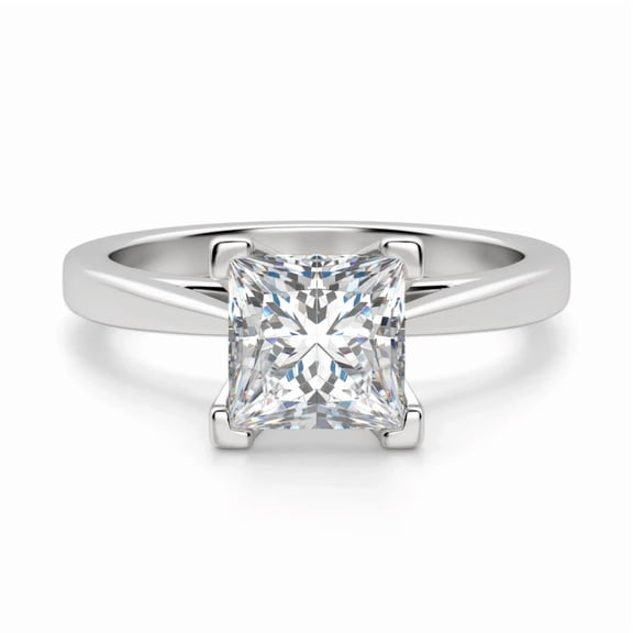 3 Carat Princess Cut Moissanite Engagement Wedding Ring for Women D VVS1 18k White Gold Plated 925 Silver Promise Ring | Lifetime Warranty