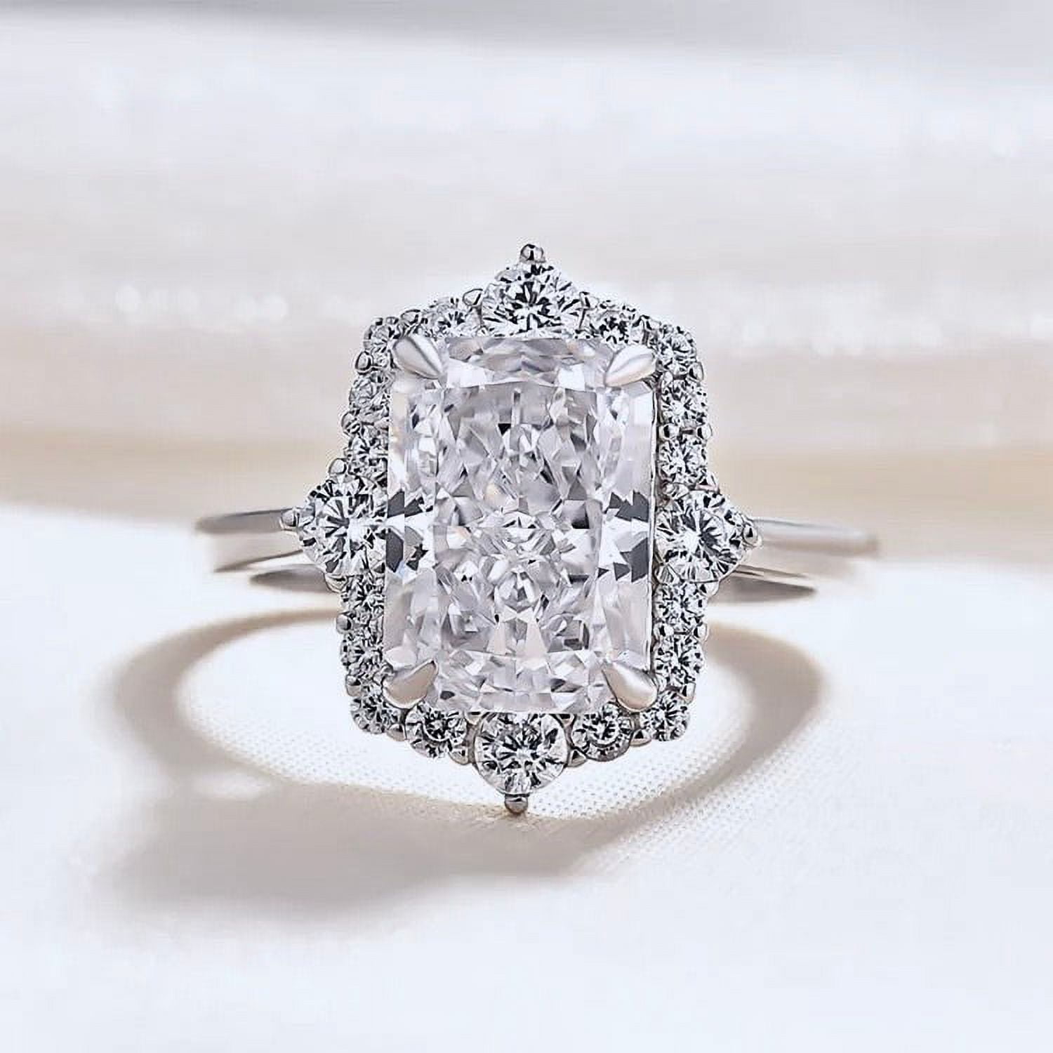 Beverly Hills Jewelers 1 Carat Diamond Engagement Ring - 14 Karat White  Gold Diamond Ring for Women Diamond Engagement Ring (Size 4) | Amazon.com