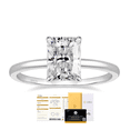 thumbnail image 1 of 3 Carat Radiant Cut Moissanitefor Women,D color VVS1 - Simple Solitaire Ring - 18k White Gold Over Silver - White D Color, 1 of 10