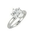 thumbnail image 1 of 3 Carat Round Brilliant Moissanite Solitaire Engagement Ring in 14k White Gold (G-H, VS, cttw) 6-Prong Size 8.5 by Beverly Hills Jewelers, 1 of 5