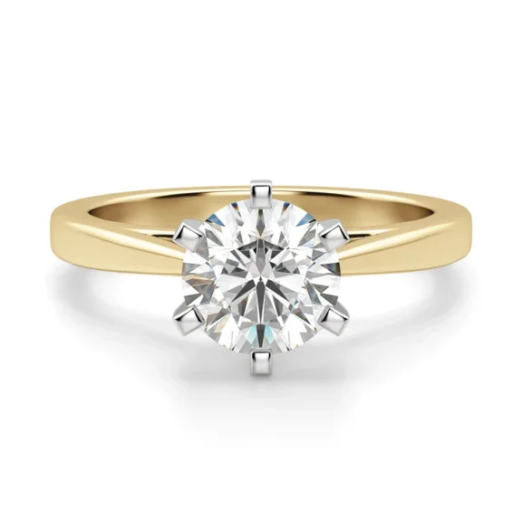 3 Carat Round Cut Lab Grown Created Diamond Engagement Wedding Ring in Solid 10K Gold IGI Certified Available in Sizes 7-10 | Lifetime Warranty