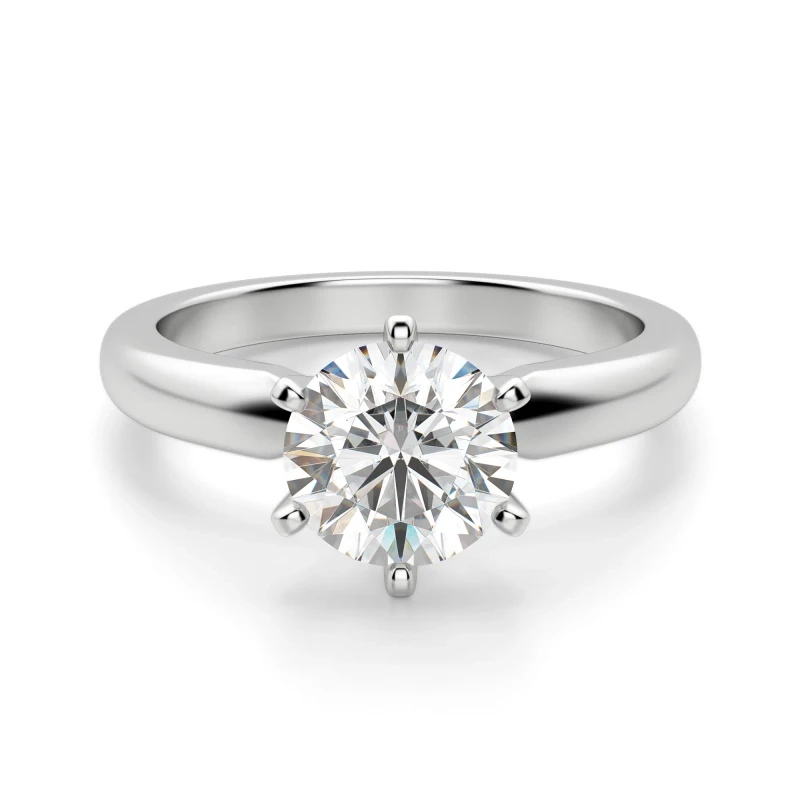 3 Carat Round Cut Moissanite Engagement Wedding Ring for Women D VVS1 18k White Gold Plated 925 Silver Promise Ring | Lifetime Warranty