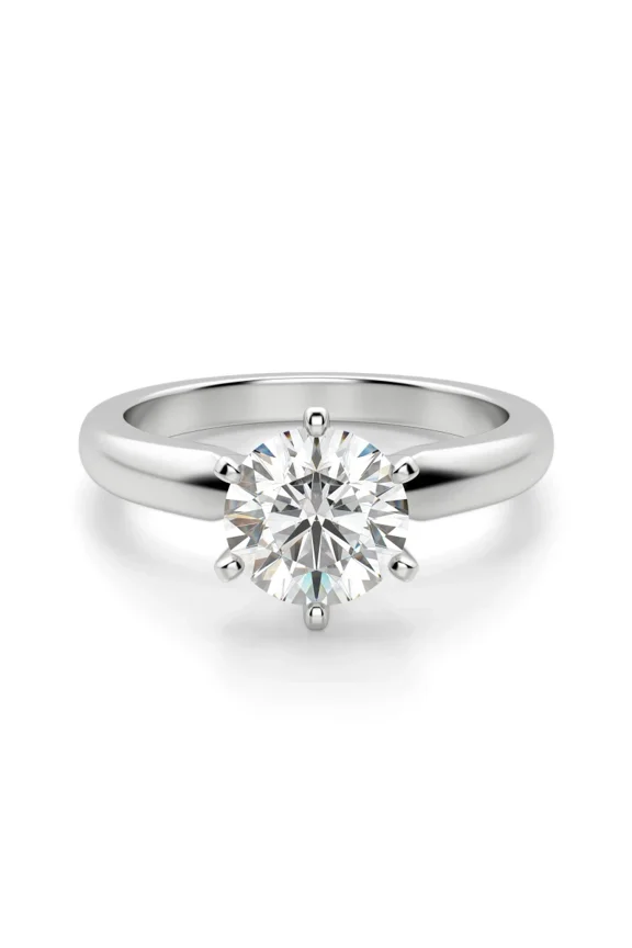 3 Carat Round Cut Moissanite Engagement Wedding Ring for Women D VVS1 18k White Gold Plated 925 Silver Promise Ring | Lifetime Warranty