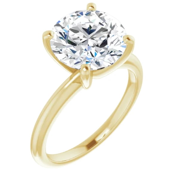 3 Carat Round Lab Diamond Engagement Ring 14k Yellow Gold