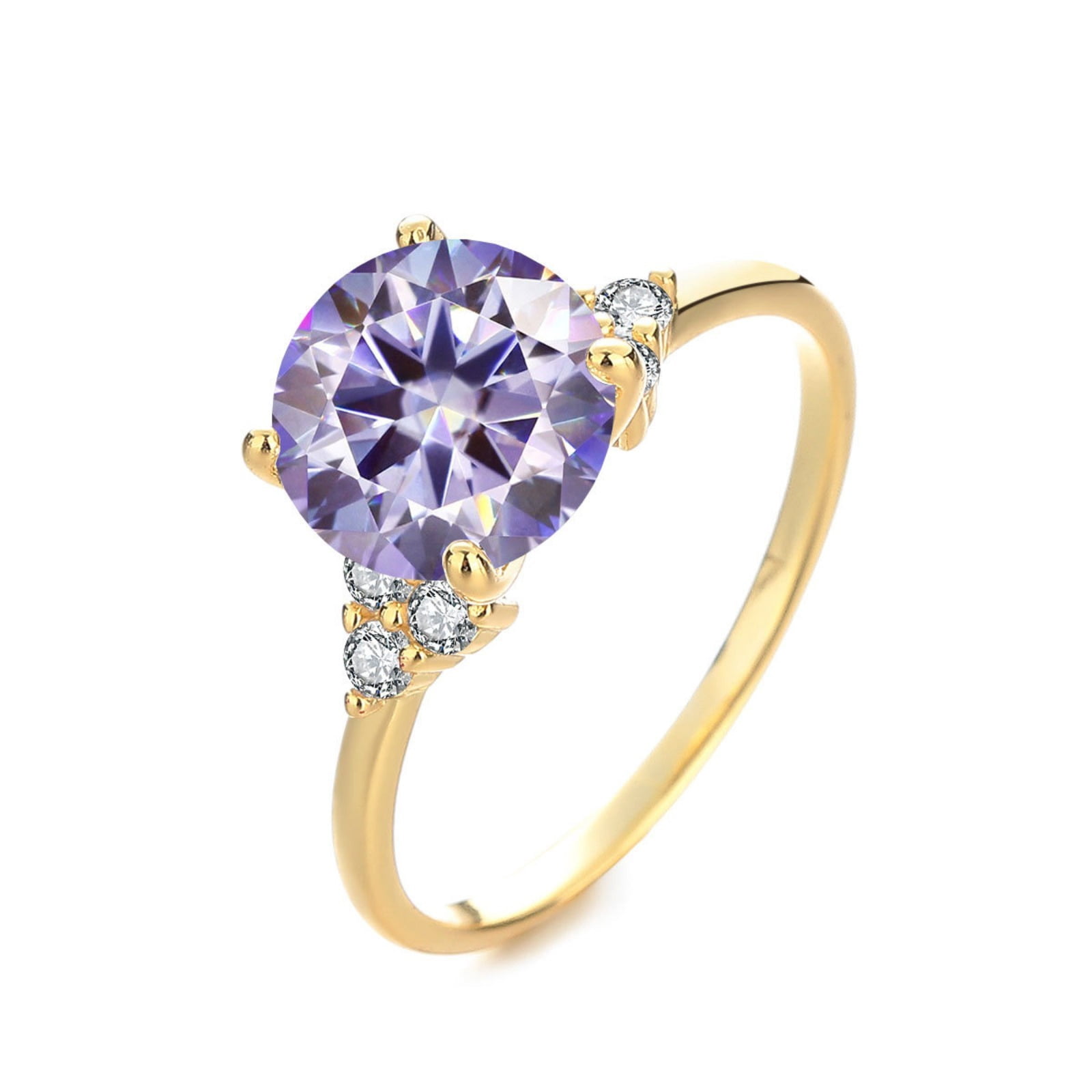 3 Carat Round Moissanite Rings for Women Gold Engagement Ring 925 Sterling Silver Bands Moissanite Promise Rings For Her Anniversary Ring Size 6-9