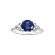 3 Carat T.G.W. Created Blue & White Sapphire and Diamond-Accent Sterling Silver "Azure Gem" Engagement Ring