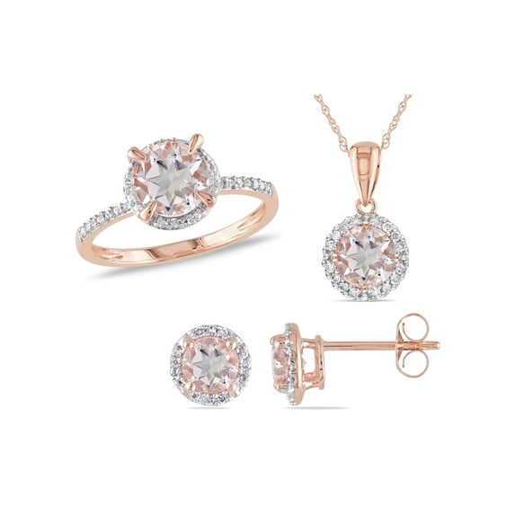Everly Women's Morganite 10k Rose Gold Jewelry Set