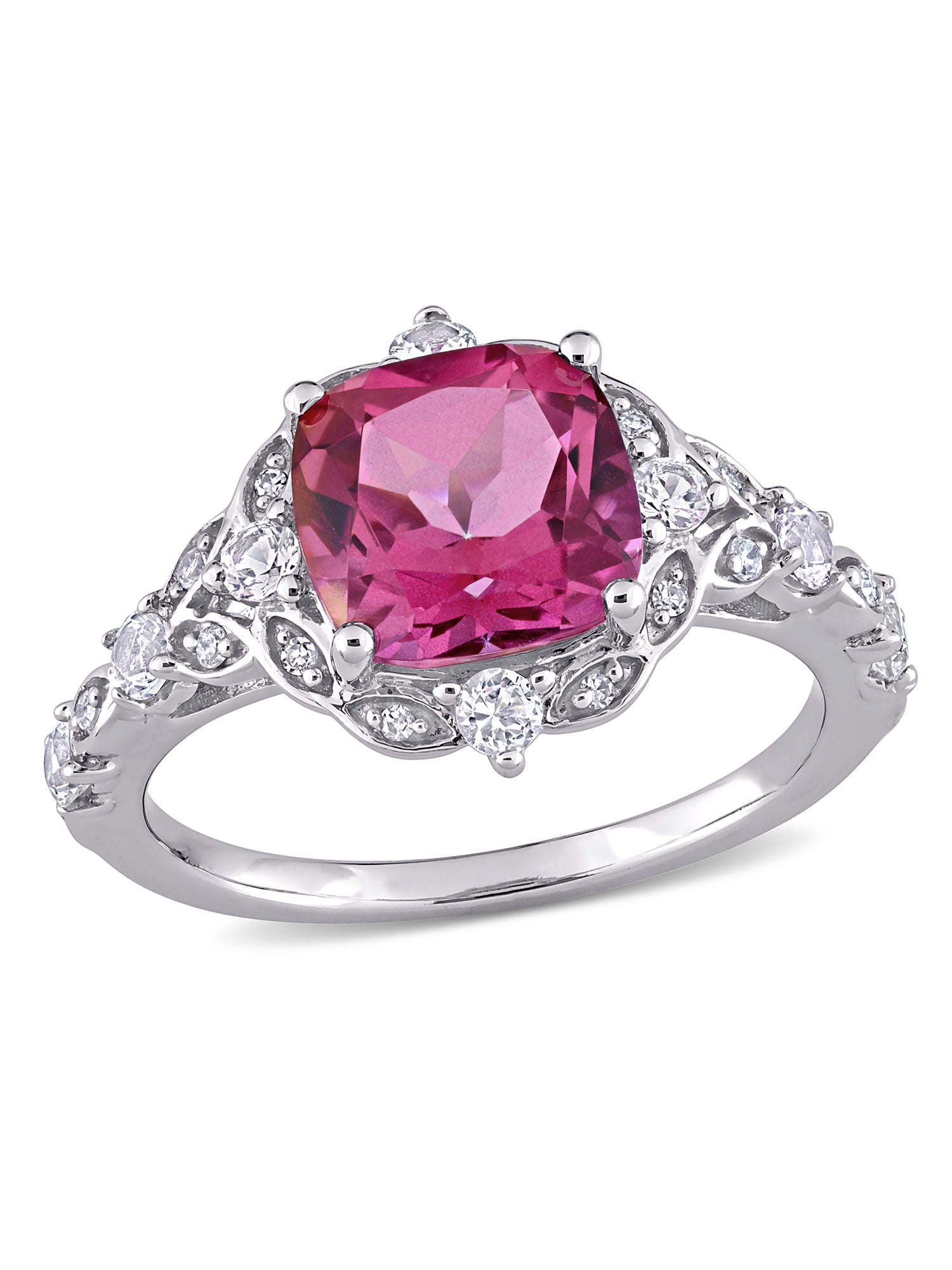 Legally Blonde 2 Style 1.5 Carat Pink Oval Cubic Zirconia Trillion  Solitaire Engagement Ring
