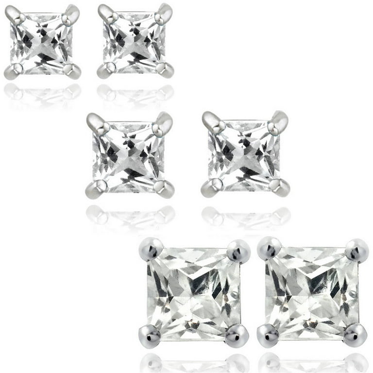 White Topaz 3mm studs White Topaz 3mm studs