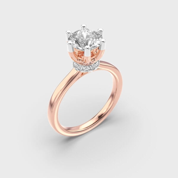 3 Carat Unique Round Cut IGI Certified Lab Grown Diamond Anniversary Ring for Ladies in 10K Rose Gold | Solitaire Diamond Rings for Ladies | Size 9 by Diamond-Capitals