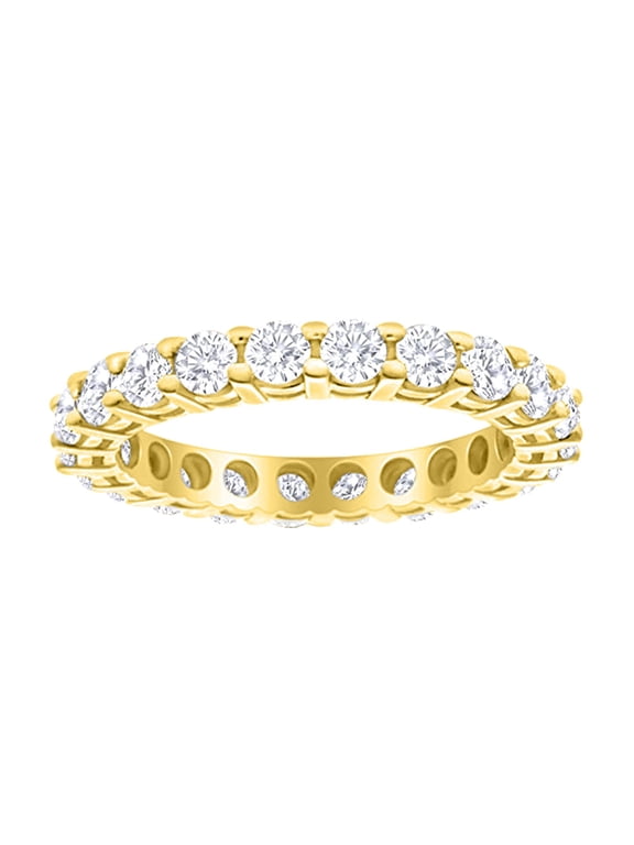 3 Carat (ctw) 14K Yellow Gold Round Diamond Ladies Eternity Wedding Anniversary Stackable Ring Band Premium Collection Size: 4