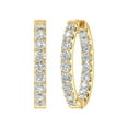 thumbnail image 1 of 3 Carat (ctw) Inside Out Diamond Hoop Earrings in 14K Yellow Gold - IGI Certified (SI1-SI2 Clarity), 1 of 3