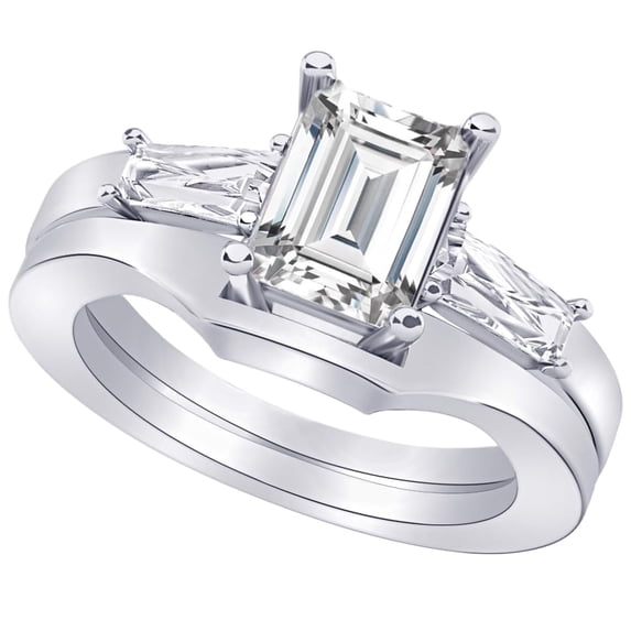 3 Carat (ctw) Platinum Baguette Cut LAB GROWN Diamond Engagement Ring 3 ...