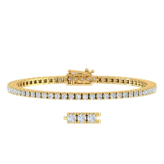 3 CaratDiamond Tennis Bracelet in 10K Yellow Gold (7.5 Inch)