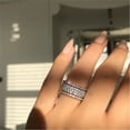 thumbnail image 1 of 3 Carats Natural Diamond Jewelry Solid S925 Silver color Ring for Women Stamp Silver 925 Jewelry, 1 of 3