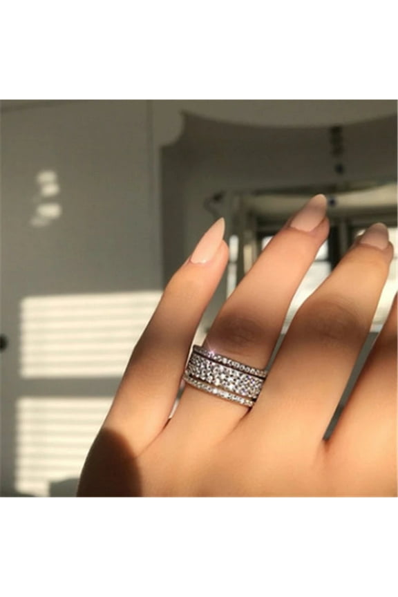 3 Carats Natural Diamond Jewelry Solid S925 Silver color Ring for Women Stamp Silver 925 Jewelry
