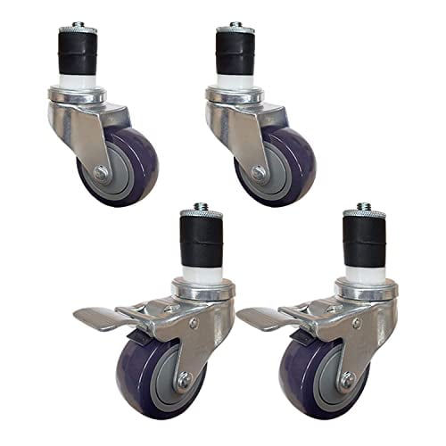 3" Casters for Food Prep Work Table Set of 4 Heavy-Duty Rolling Wheels | Locking Swivel Casters for Commercial Kitchen Tables & Utility Equipment$$Tools & Hardware Other