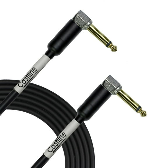 3 Castline Gold 1/4" TS Right Angle to 1/4" TS Right Angle Speaker Cable Mogami 3082