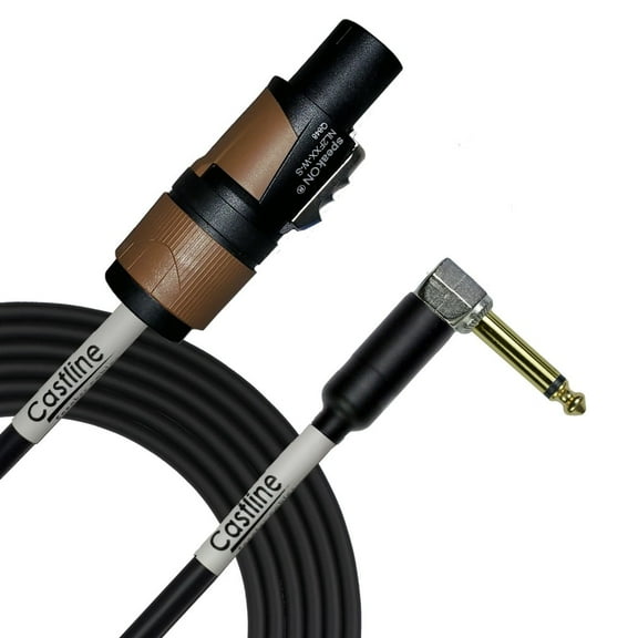 3 Castline Gold 1/4" TS Right Angle to 2 pole Neutrik SpeakON Speaker Cable Mogami 3082