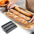 thumbnail image 1 of 3 Cavity Baguette Mold by Dusknt Compatible for Grey Three Grid Method Rod Silicone Bread Baking Tray Non Stick Oven Cake Kitchen Tool, 1 of 7