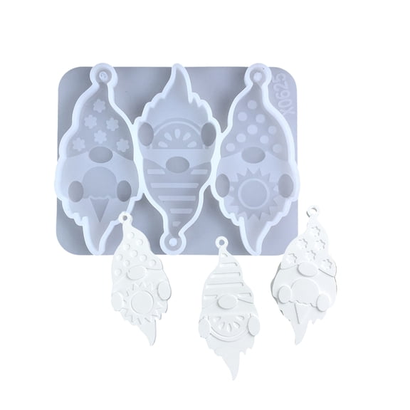 3 Cavity Flexible Pendant Mold Craft Molds Gnomes Shape Keychain Crafting Accessories Present for Crafting Lover