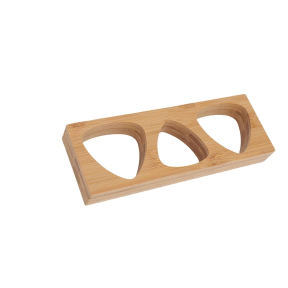 3 Cavity Natural Wood Musubi Press Onigiri Mold Triangle Rice Shaper Maker - 11.0x4.3 in / 28x11 cm