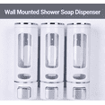 thumbnail image 1 of Wall Mounted Shower Soap Dispenser - No Drill Installation, Holds Shampoo, Conditioner & Body Wash, Plastic, 1 of 8