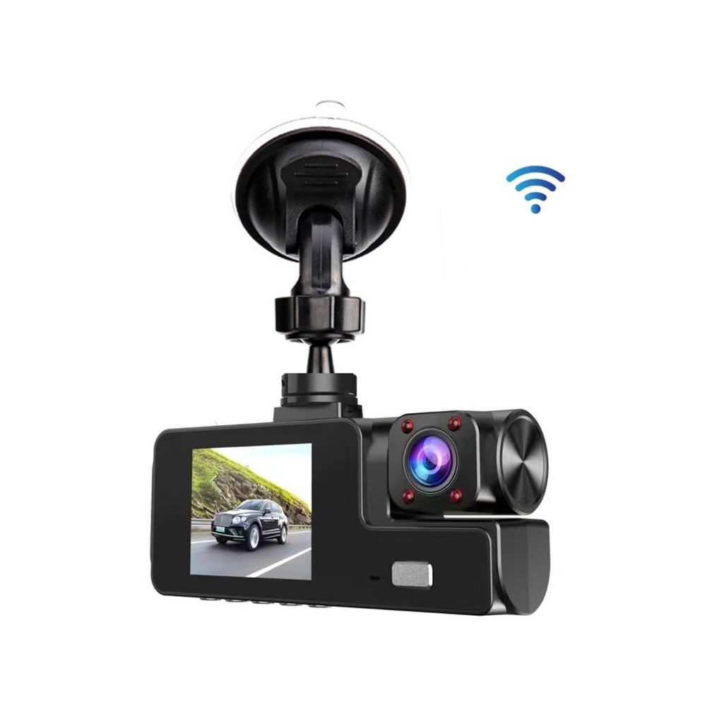 3Channel 1080P Car Dash Cam, High Definition WiFi Dash Cam Front And