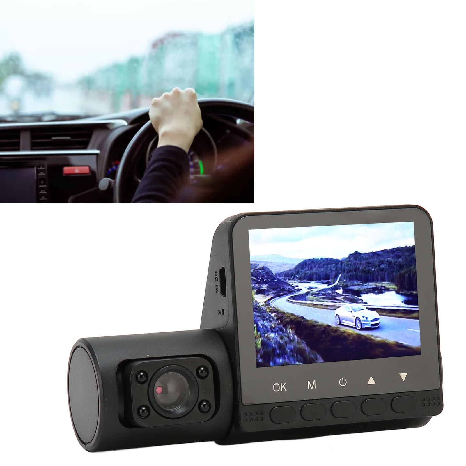 3 Channel Cam, Front Rear Dashcam Automatic On Off Motion Detection