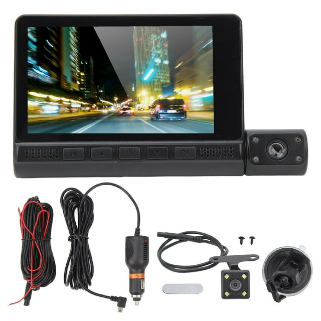 3 Channel Dash Cam 1080P Front Rear Inside Driving Recorder 170 Degree Wide Angle Loop Recording