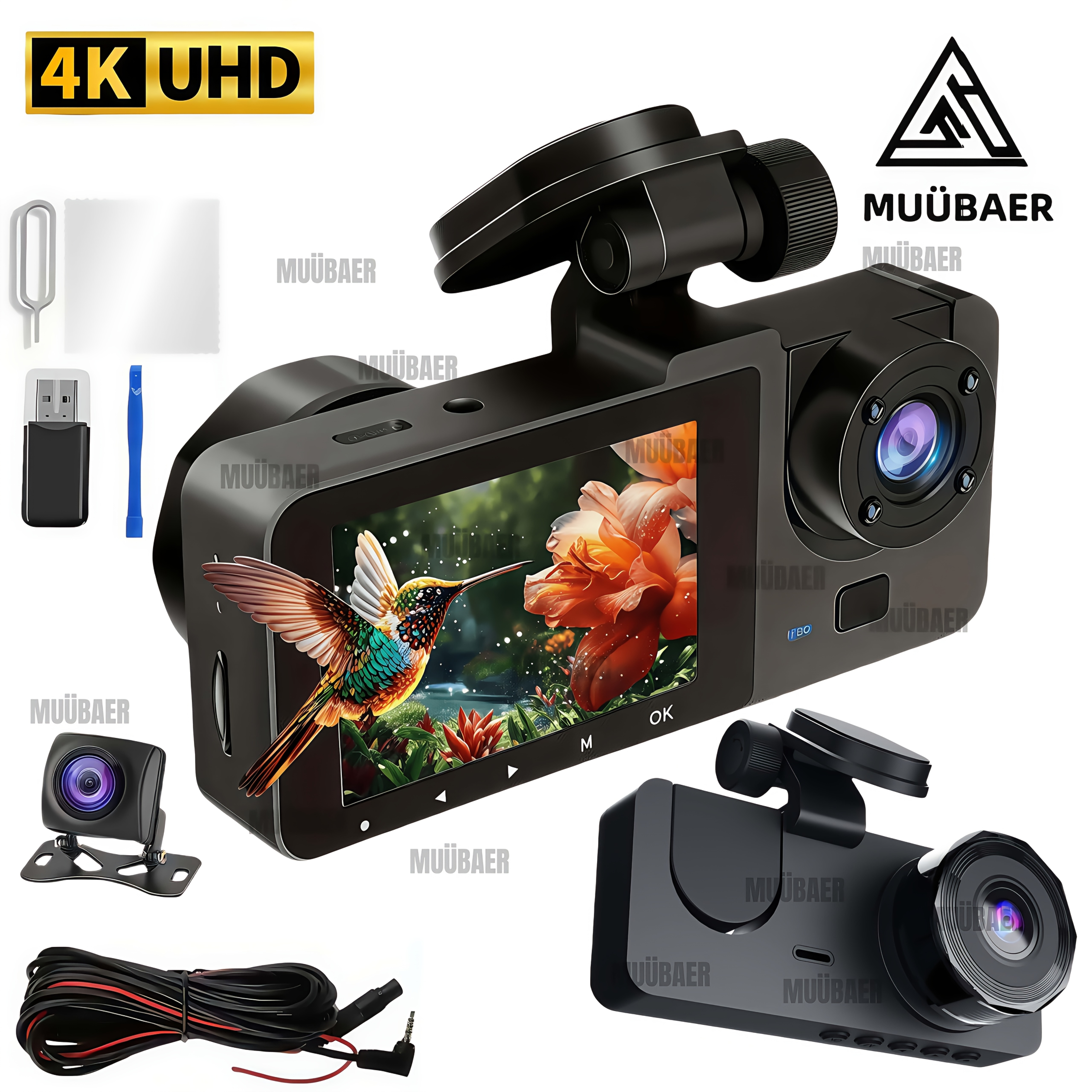 3-Channel Dash Cam, 1080P Full HD Car Camera Front Rear And Inside With ...