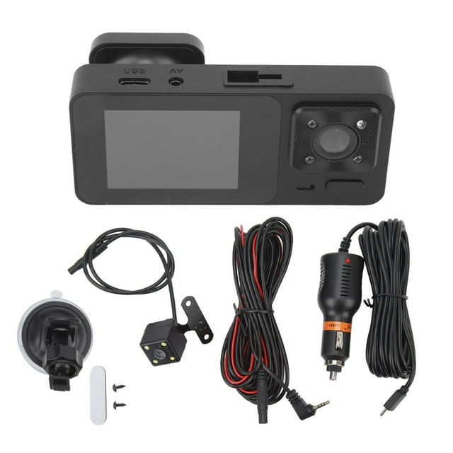 Front And Rear Dash Cam With Motion Sensor 3 Channel Dash Cam Front Rear Inside 1080P Motion Detection 170° Wide