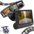 thumbnail image 1 of 3 Channel Dash Cam Front and Rear Inside, 1080p 170° Wide Angle Dashcam, Full HD Advanced Night Vision, Loop Recording, Intelligent Gravity Sensor, Motion Detection, Parking Mode, 1 of 7
