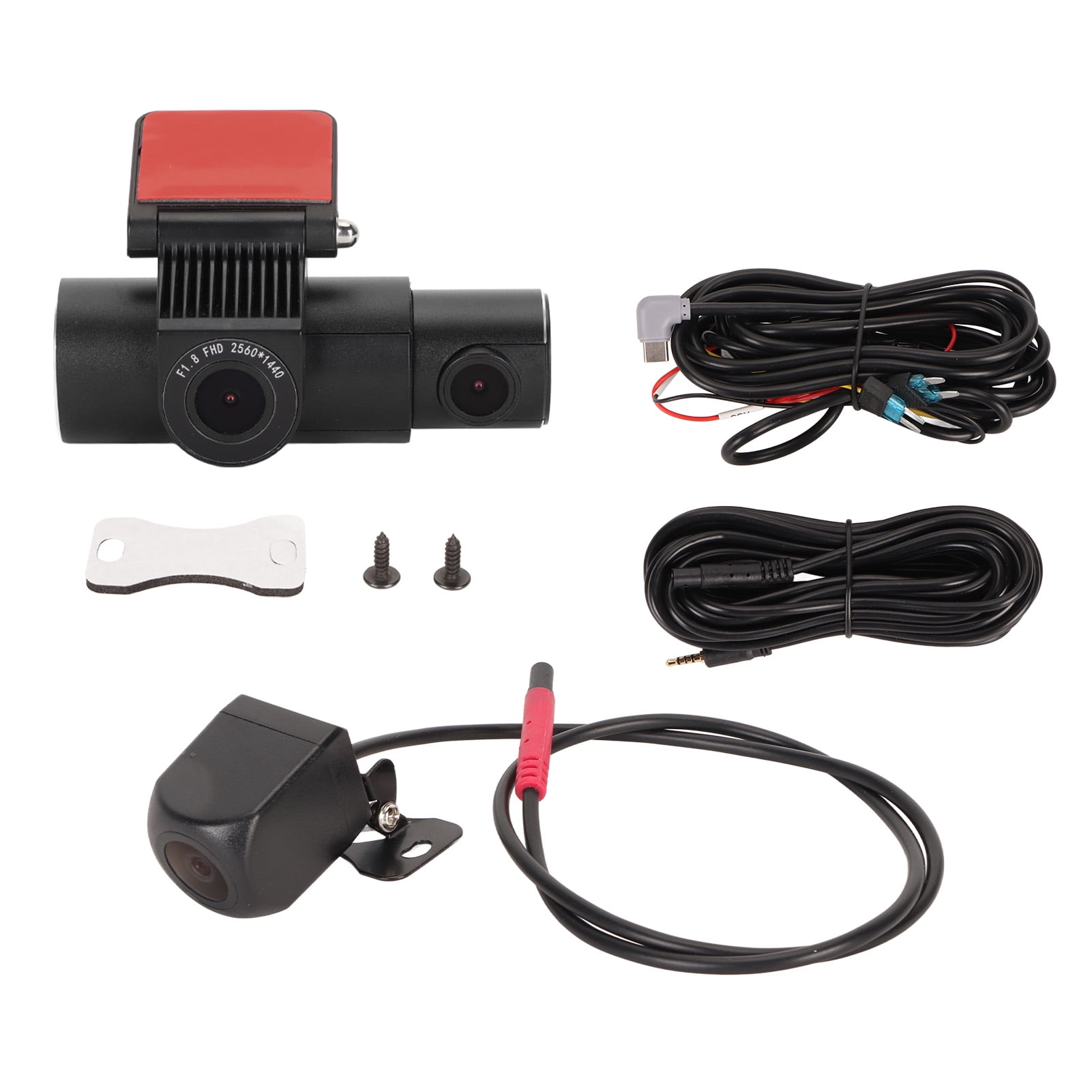 3 Channel Dash Cam Front Rear Inside View 2K 1080p Night Vision Loop