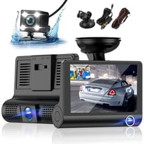 3 Channel Dash Cam for Cars, 1080P Full HD Dash Camera, Driving Recorder with Night Vision, G-Sensor, WDR - Black