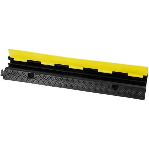 3-Channel Heavy Duty Cable Protector Ramp, 12,000 lbs Load Capacity, Wire & Cable Cover for Driveways and Events