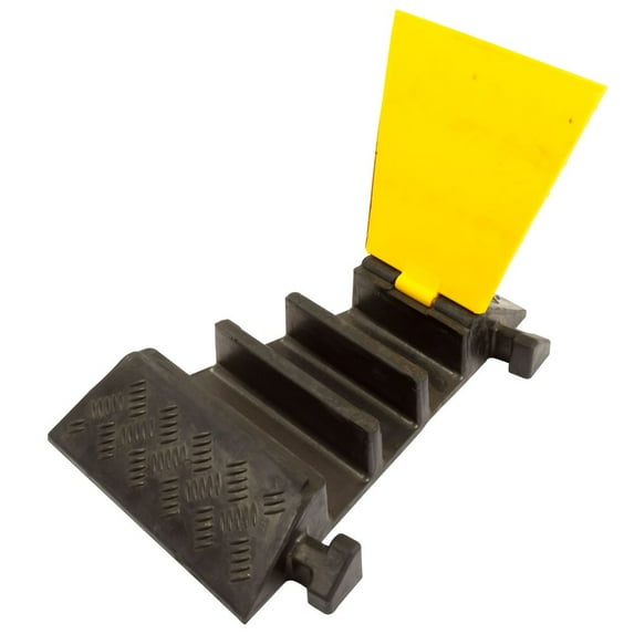 3-Channel Modular Rubber Cable Ramp Left-Turn Section
