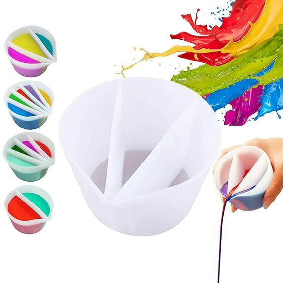 3 Channels Split Color Mixing Cups for , Resin Painting Tools