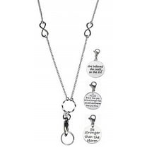 3 Charm Message Pack, Fashion Lanyard Necklace, Women's Super Strong Chain Lanyard for ID Badge Holder and Keys, 34" Long (Empowerment - Breakaway (Safer))
