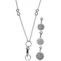 3 Charm Message Pack, Fashion Lanyard Necklace, Women's Super Strong Chain Lanyard for ID Badge Holder and Keys, 34" Long (Faith & Worship - Breakaway (Safer))