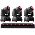 thumbnail image 1 of (3) Chauvet DJ Intimidator Spot 160 60w DMX Moving Head Beam Lights+MOTIONSTRIP, 1 of 13