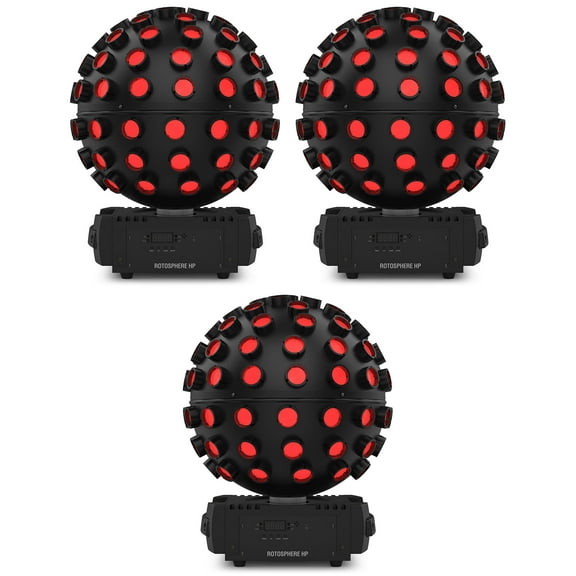 (3) Chauvet DJ Rotosphere HP RGBW + CMYO LED DMX Rotating Mirror Ball Simulators