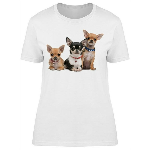 3 Chihuahua Puppies T-Shirt Women -Image by Shutterstock, Female Large