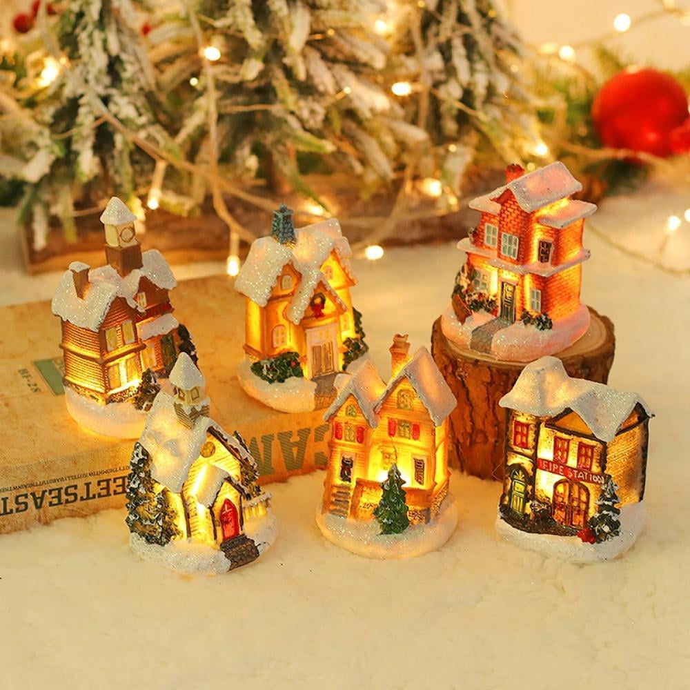 3" Christmas Decoration Christmas Village Houses Set of 6 Christmas