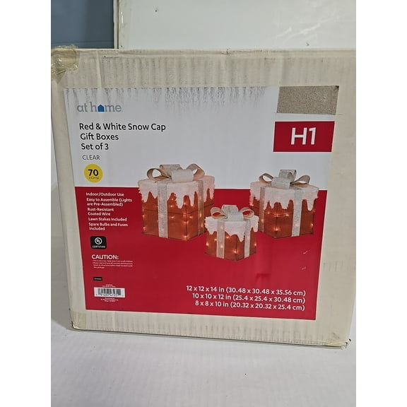 3 Christmas Decorations Lighted Gift Boxes Light up Led Lights Indoor & Outdoor