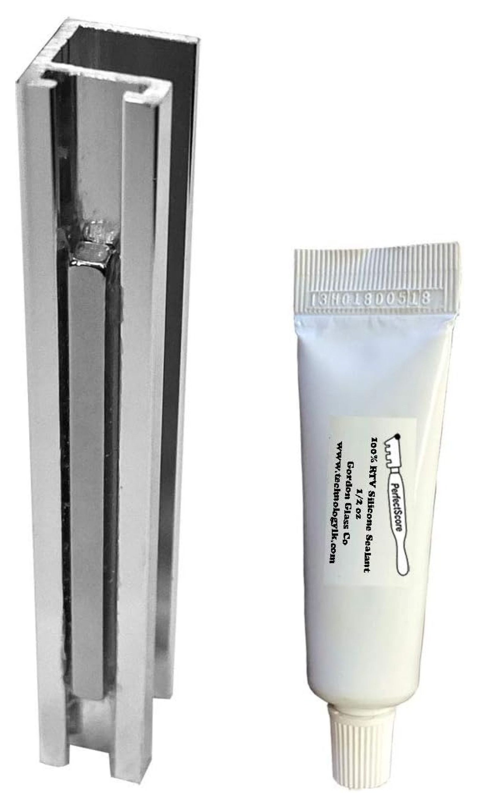 3" Chrome Universal Frameless Shower Door UChannel with 2" and