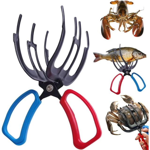 3-Claw Fish Gripper Tool – Metal Fishing Pliers Gripper, Fish Holder For Catch And Release, Up To 10 Lbs, With ABS Handle